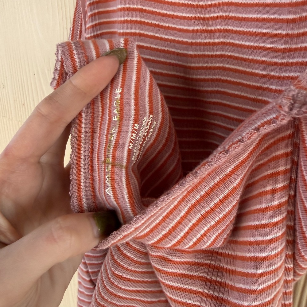 American Eagle Pink Striped Halter Top - Picture 4 of 4